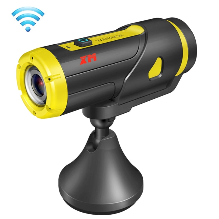XM Warrior XM-JPGA1-2 1080P FHD WiFi 2.0MP Waterproof Sport Camera Vehicle DVR with 2.4GHz Remote Control, 165 Degree Wide Angle Viewing, Support G-sensor / Emergency Recording / Parking Monitor(Yellow)