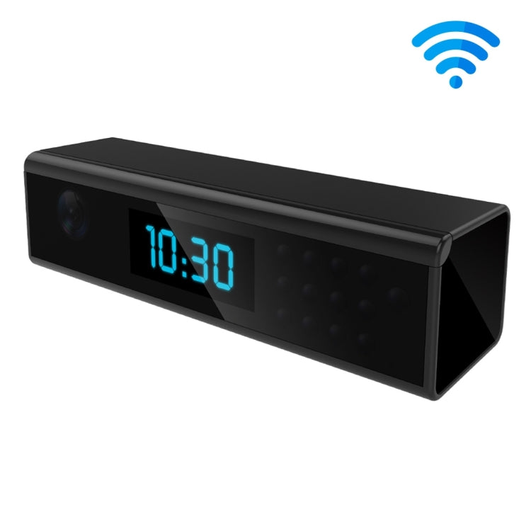 C1080  FHD 1080P Clock Style Super Mini  WiFi Camera, Night Vision / Motion Detection / Time Display, Support Android iOS Phone Live Remote Monitoring / Video Recording for Home Security(Black)