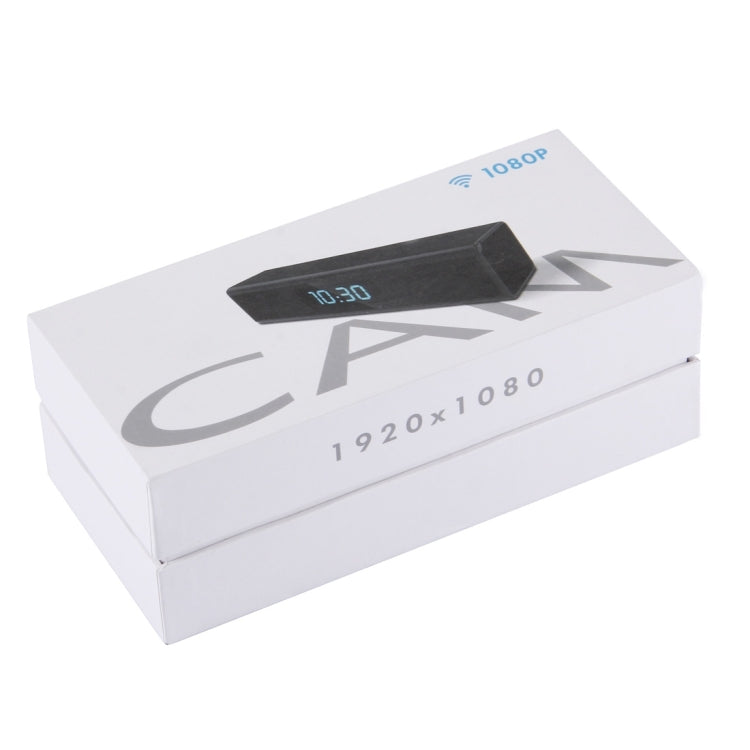 C1080  FHD 1080P Clock Style Super Mini  WiFi Camera, Night Vision / Motion Detection / Time Display, Support Android iOS Phone Live Remote Monitoring / Video Recording for Home Security(Black)