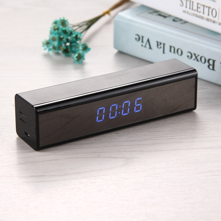 C1080  FHD 1080P Clock Style Super Mini  WiFi Camera, Night Vision / Motion Detection / Time Display, Support Android iOS Phone Live Remote Monitoring / Video Recording for Home Security(Black)