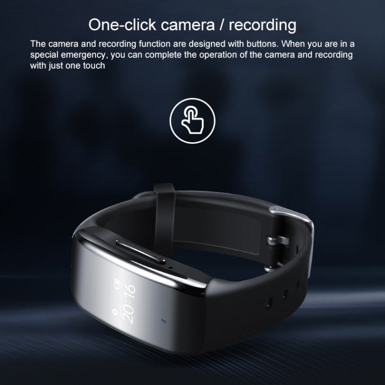 16GB 1080P Voice Control Recording Video Sports Bracelet HD Camera(Black)