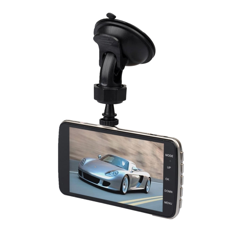 T5 4.0 inch HD Vehicle Traveling Driving Recorder Car Camcorder DVR Digital Video Camera Voice Recorder with Dual Camera, Support TF Card up to 32GB & Night Vision(Black)