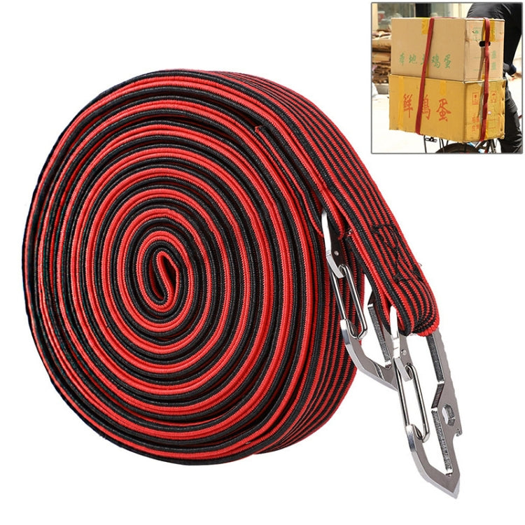 2 PCS 4m Elastic Strapping Rope Packing Tape for Bicycle Motorcycle Back Seat with Hook