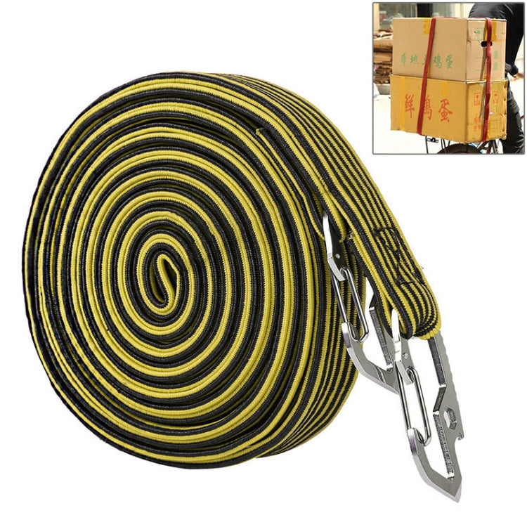 2 PCS 4m Elastic Strapping Rope Packing Tape for Bicycle Motorcycle Back Seat with Hook