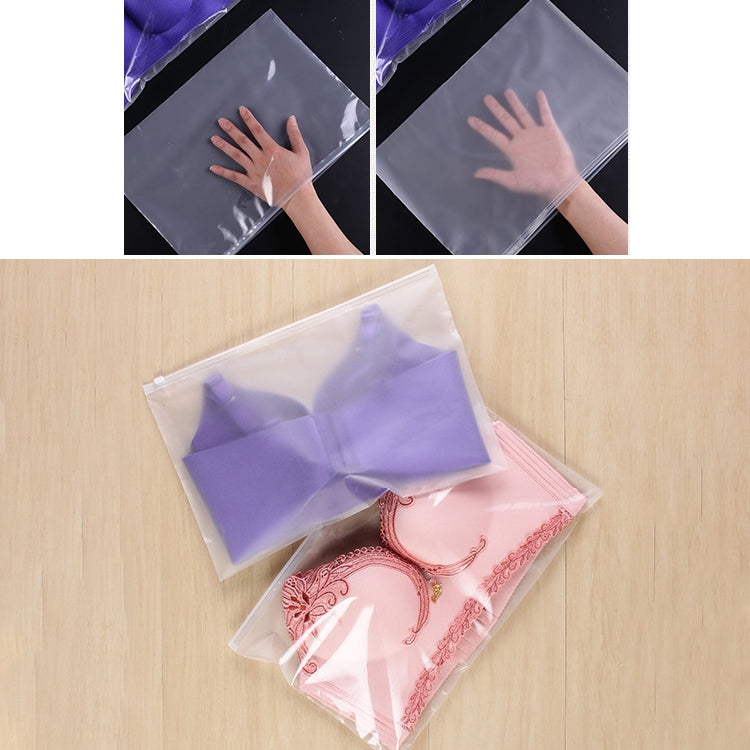 100 PCS Transparent + Matte plastic Sealed Bag PE Zip Lock Underwear Packaging Bag, Size: 33x21cm