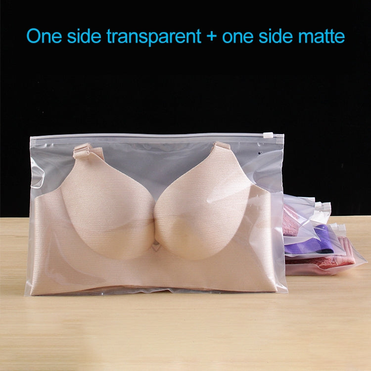 100 PCS Transparent + Matte plastic Sealed Bag PE Zip Lock Underwear Packaging Bag, Size: 33x21cm