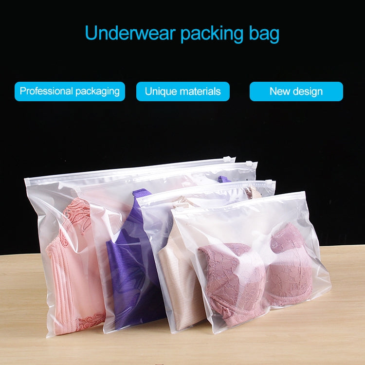 100 PCS Transparent + Matte plastic Sealed Bag PE Zip Lock Underwear Packaging Bag, Size: 33x21cm