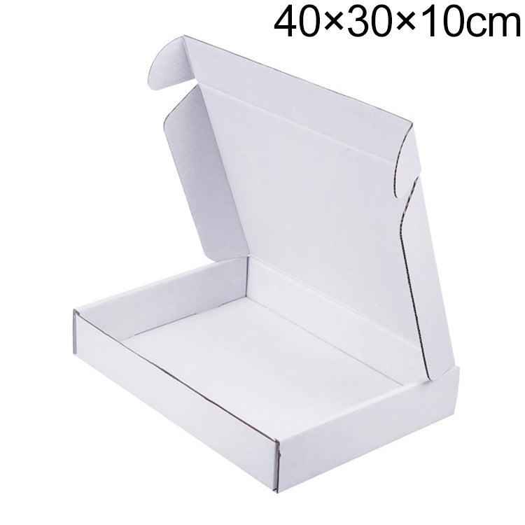 100 PCS Shipping Box Clothing Packaging Box, Color: White, Size: 40x30x10cm