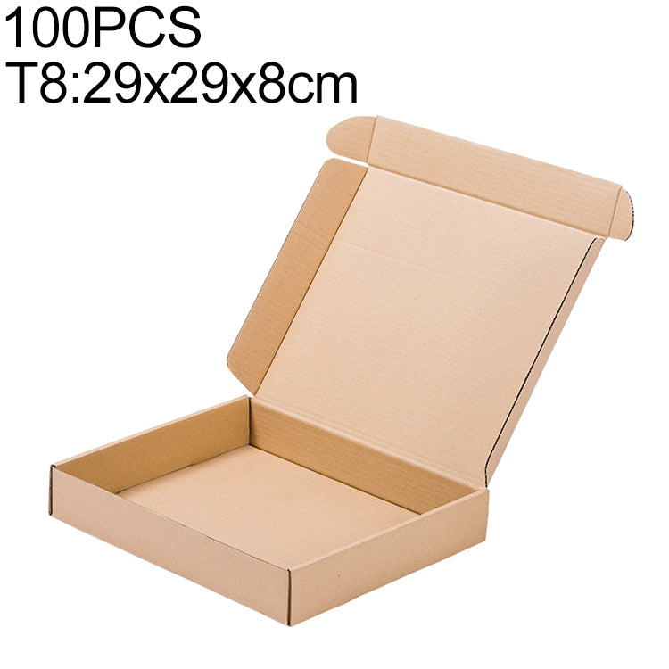 100 PCS Kraft Paper Shipping Box Packaging Box, Size: T8, 29x29x8cm