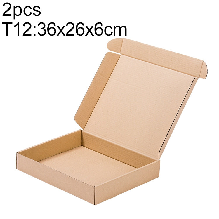 100 PCS Kraft Paper Shipping Box Packaging Box, Size: T12, 36x26x6cm