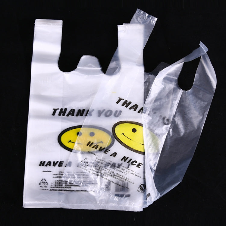 5 Sets 3C Transparent Smiley Plastic Bag Shopping Bag Packaging Bag(100 PCS / Set), Size: 24x40cm