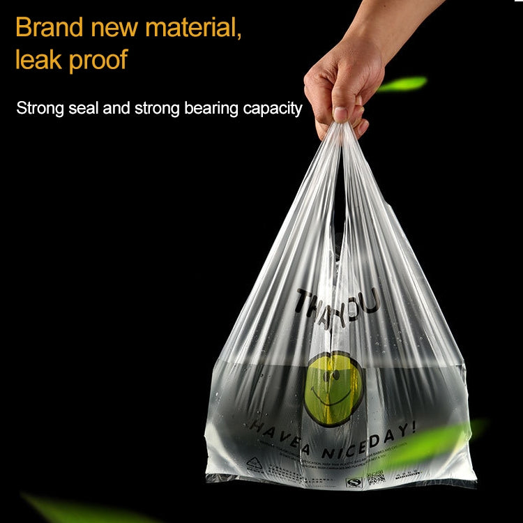 5 Sets 3C Transparent Smiley Plastic Bag Shopping Bag Packaging Bag(100 PCS / Set), Size: 24x40cm