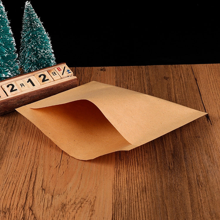 100 PCS Disposable Oil-proof Kraft Paper Bag Food Grade Oil-proof Moisture-proof Bag, Size: 17x18cm