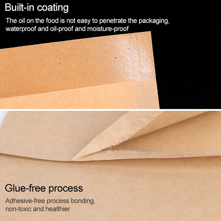 100 PCS Disposable Oil-proof Kraft Paper Bag Food Grade Oil-proof Moisture-proof Bag, Size: 25x28cm