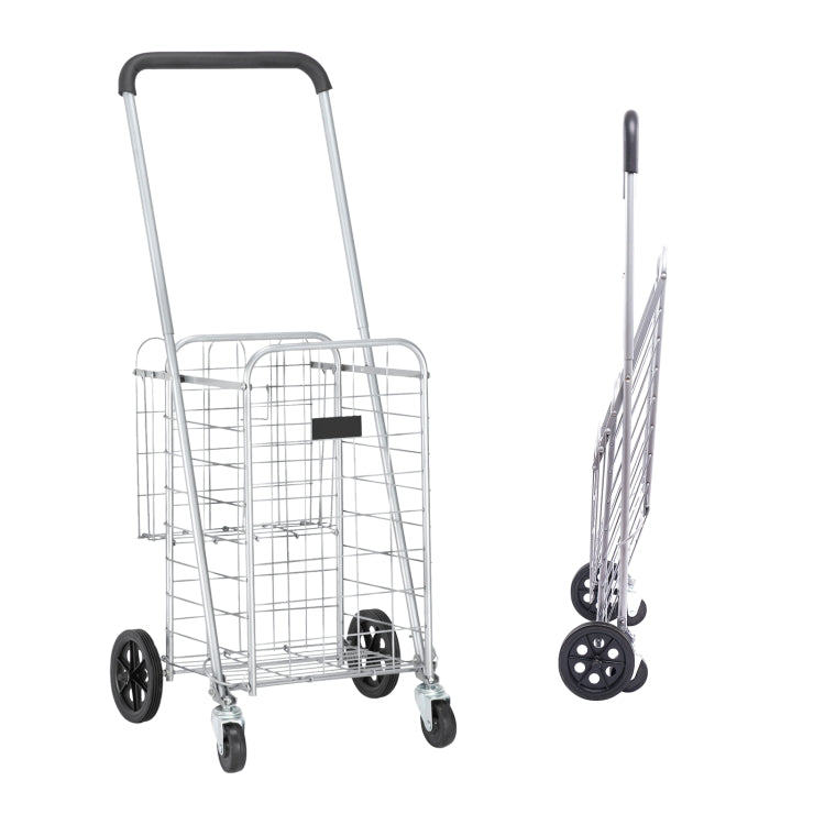 [US Warehouse] Iron Telescopic Armrest  Foldable Shopping Cart, Size: 41x41x100-110cm