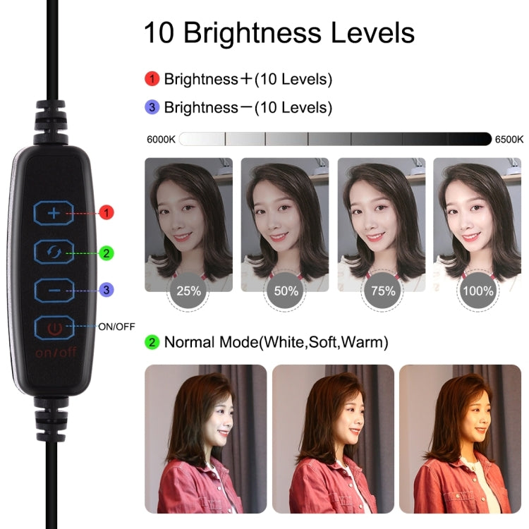 [RUS Warehouse] PULUZ 10.2 inch 26cm LED Ring Light  + 1.1m Tripod Mount Selfie Beauty Vlogging Video Light  Live Broadcast Kits