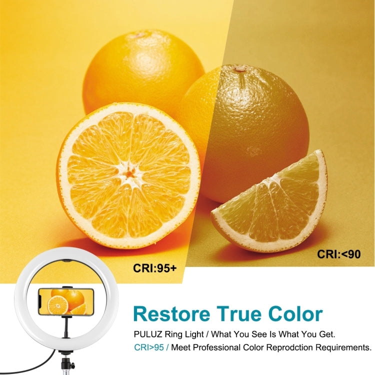 [RUS Warehouse] PULUZ 10.2 inch 26cm LED Ring Light  + 1.1m Tripod Mount Selfie Beauty Vlogging Video Light  Live Broadcast Kits