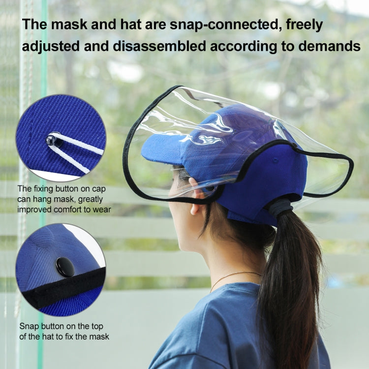 50 PCS Anti-Saliva Splash Anti-Spitting Anti-Fog Anti-Oil Protective Baseball Cap Mask Removable Face Shield