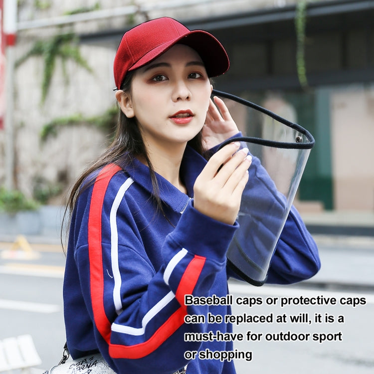 50 PCS Anti-Saliva Splash Anti-Spitting Anti-Fog Anti-Oil Protective Baseball Cap Mask Removable Face Shield
