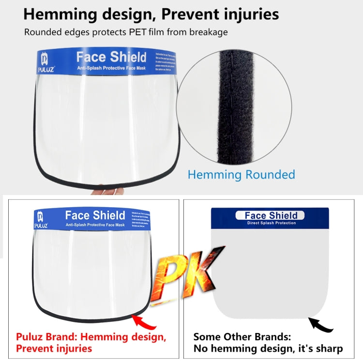 100 PCS Puluz Anti-Saliva Splash Anti-Spitting Anti-Fog Anti-Oil Protective Face Shields Mask with Elastic Band