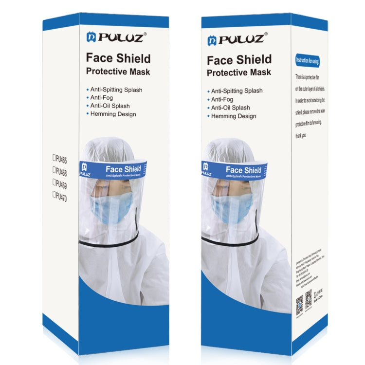 100 PCS Puluz Anti-Saliva Splash Anti-Spitting Anti-Fog Anti-Oil Protective Face Shields Mask with Elastic Band