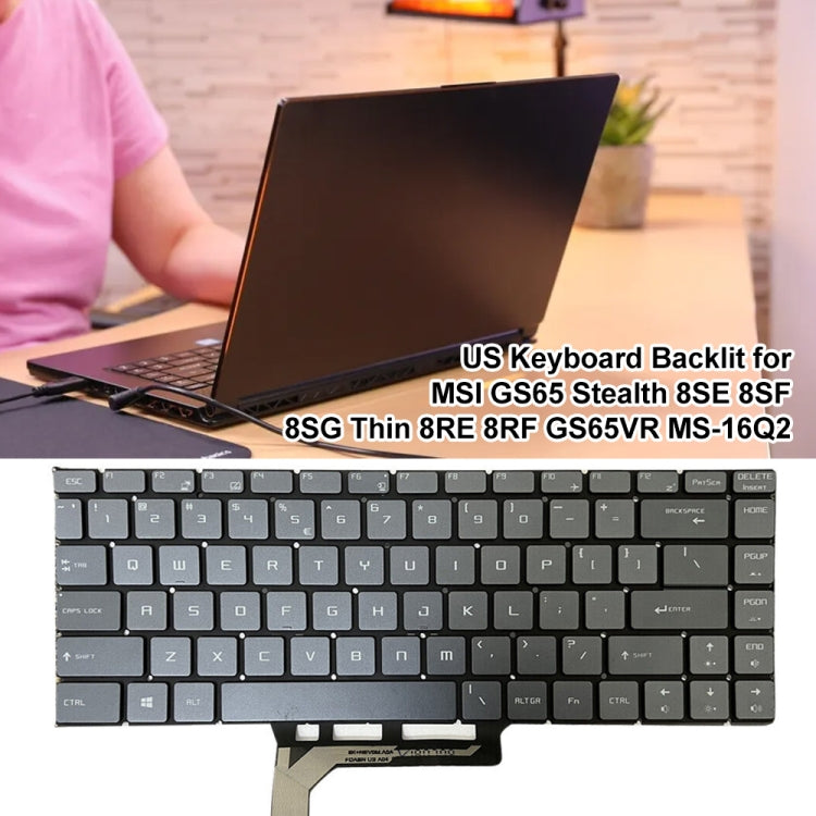 US Version Laptop Keyboard with Backlight for MSI GS65 / GS65VR / MS-16Q2 / Stealth 8SE /8SF / 8SG /Thin 8RE / Thin 8RF