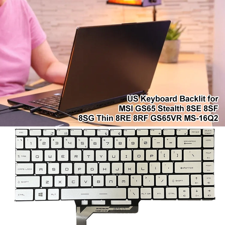 US Version Laptop Keyboard with Backlight for MSI GS65 / GS65VR / MS-16Q2 / Stealth 8SE /8SF / 8SG /Thin 8RE / Thin 8RF