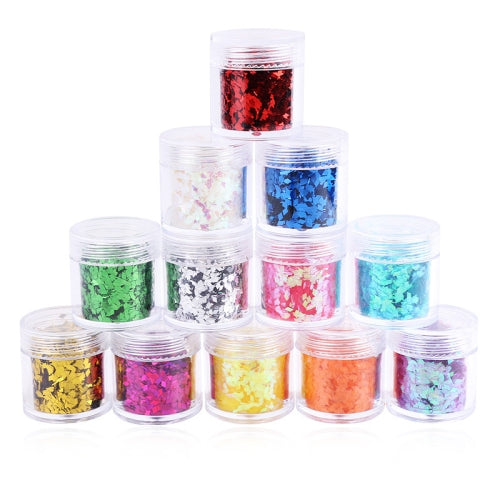 12 Pack Diamond Nail Stickers 12 Colors Random Color Delivery (Colour: Blending)