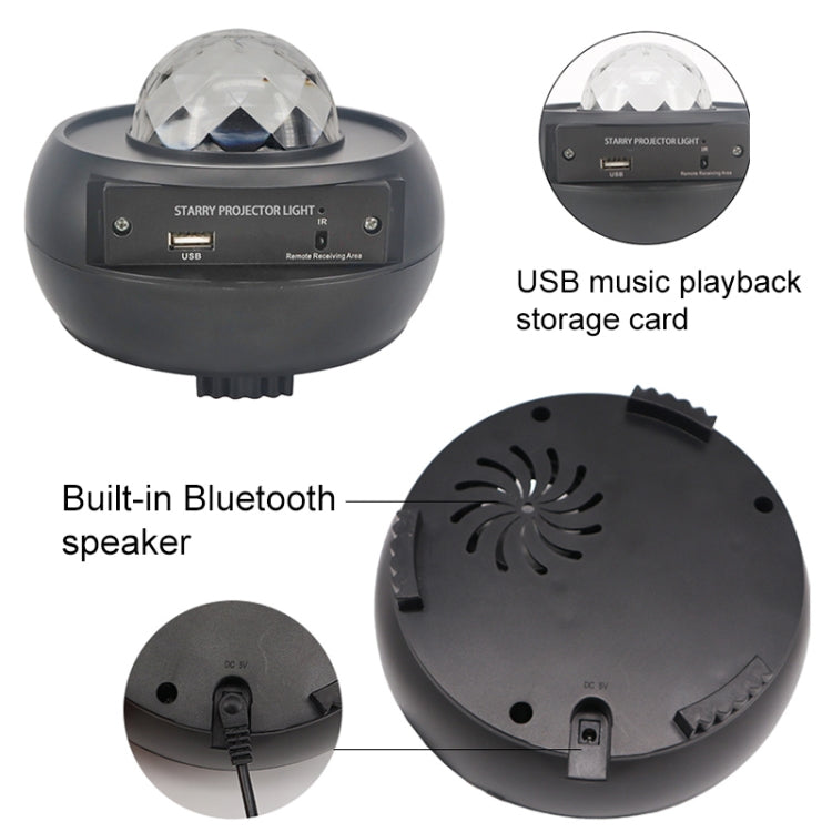10W Bluetooth Music Starry Sky Projection Night Light with Remote Control