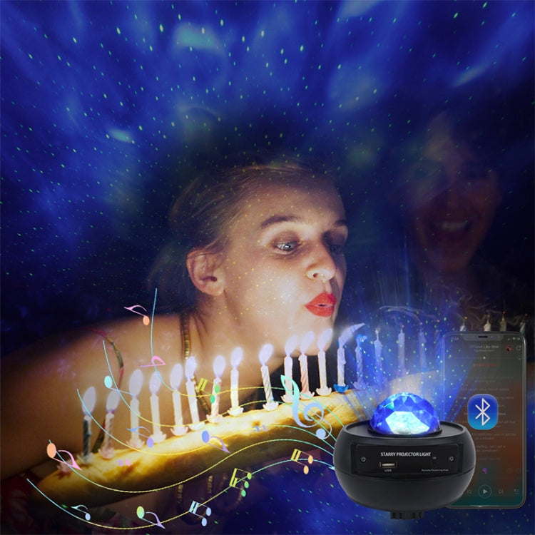 10W Bluetooth Music Starry Sky Projection Night Light with Remote Control