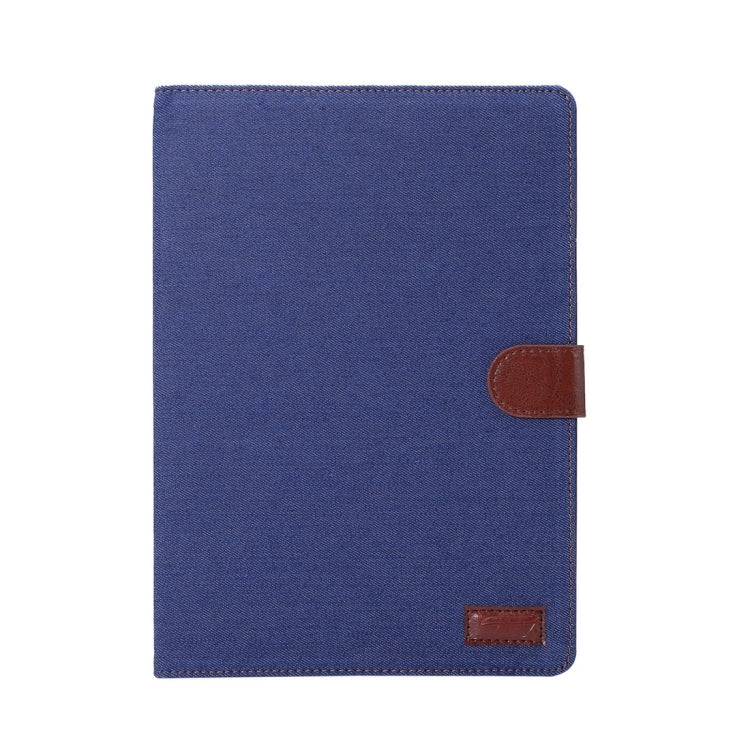 Denim Cloth Texture Horizontal Flip Leather Case with Sleep / Wake-up Function & Holder & Card Slots & Wallet for iPad Pro 9.7 inch(Dark Blue)