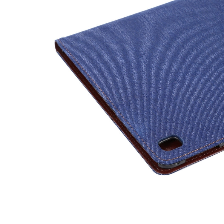 Denim Cloth Texture Horizontal Flip Leather Case with Sleep / Wake-up Function & Holder & Card Slots & Wallet for iPad Pro 9.7 inch(Dark Blue)