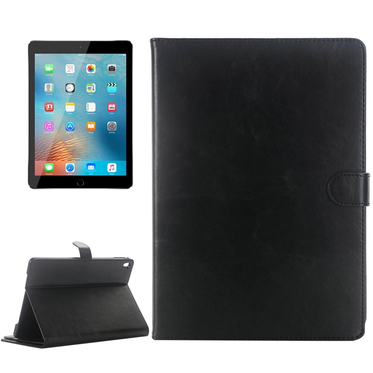 For iPad Pro 9.7 inch Crazy Horse Texture Horizontal Flip Solid Color Leather Case with 3 Pages of Card Slots & Holder & Wallet