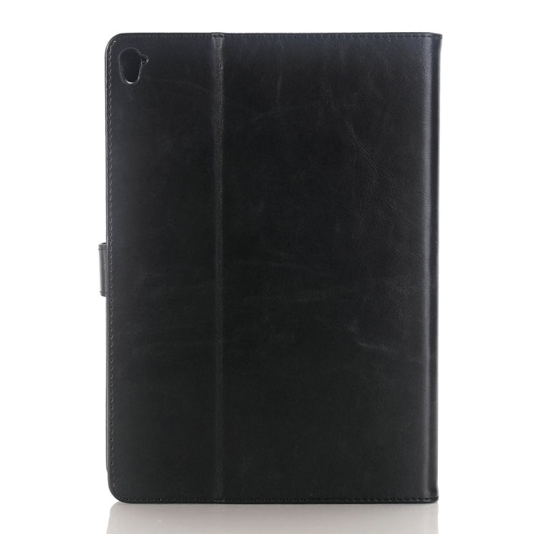 For iPad Pro 9.7 inch Crazy Horse Texture Horizontal Flip Solid Color Leather Case with 3 Pages of Card Slots & Holder & Wallet