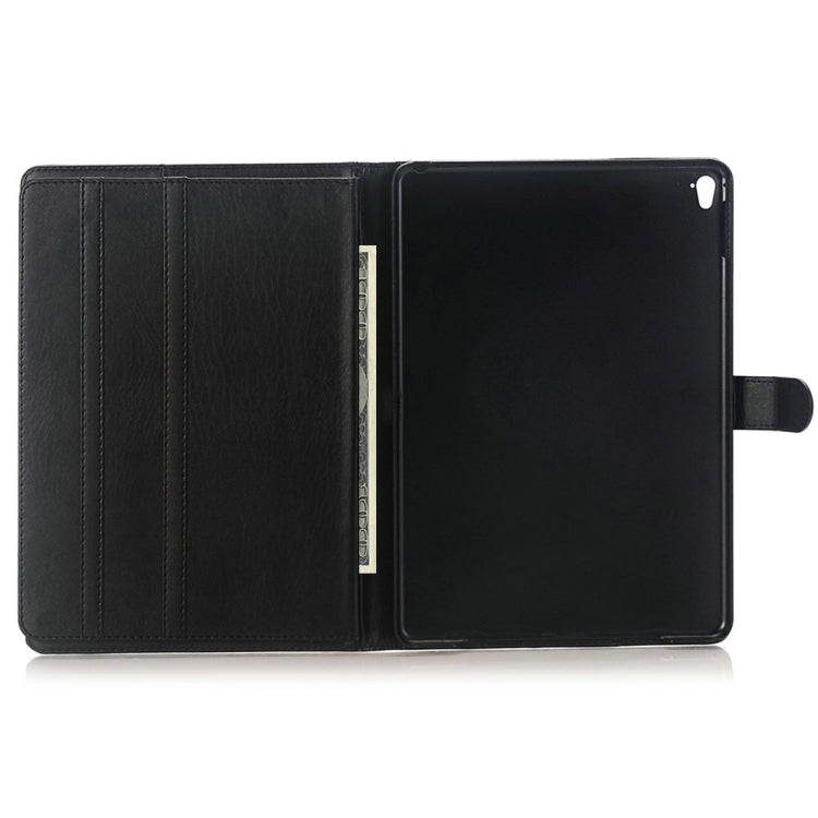 For iPad Pro 9.7 inch Crazy Horse Texture Horizontal Flip Solid Color Leather Case with 3 Pages of Card Slots & Holder & Wallet