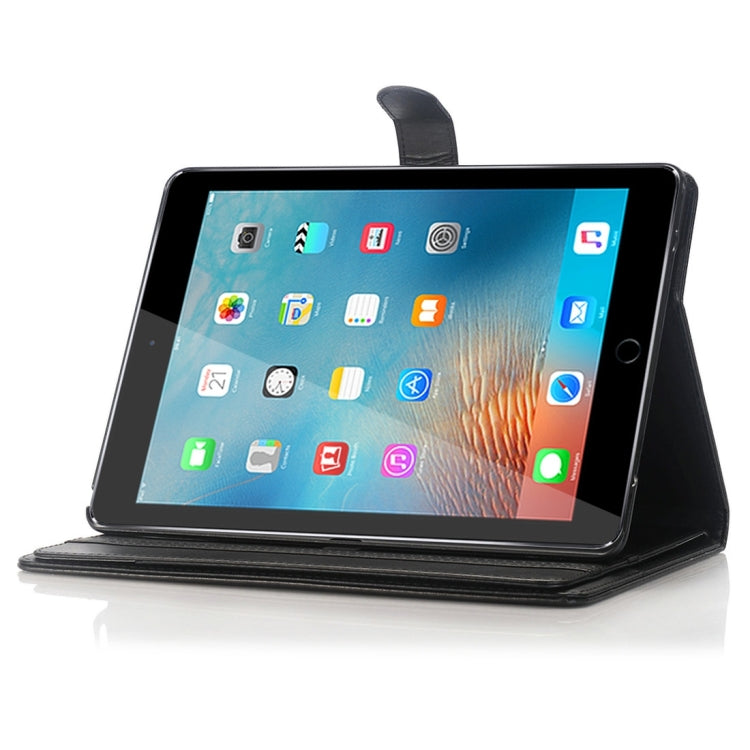 For iPad Pro 9.7 inch Crazy Horse Texture Horizontal Flip Solid Color Leather Case with 3 Pages of Card Slots & Holder & Wallet