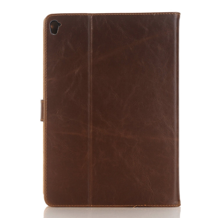 For iPad Pro 9.7 inch Crazy Horse Texture Horizontal Flip Solid Color Leather Case with 3 Pages of Card Slots & Holder & Wallet