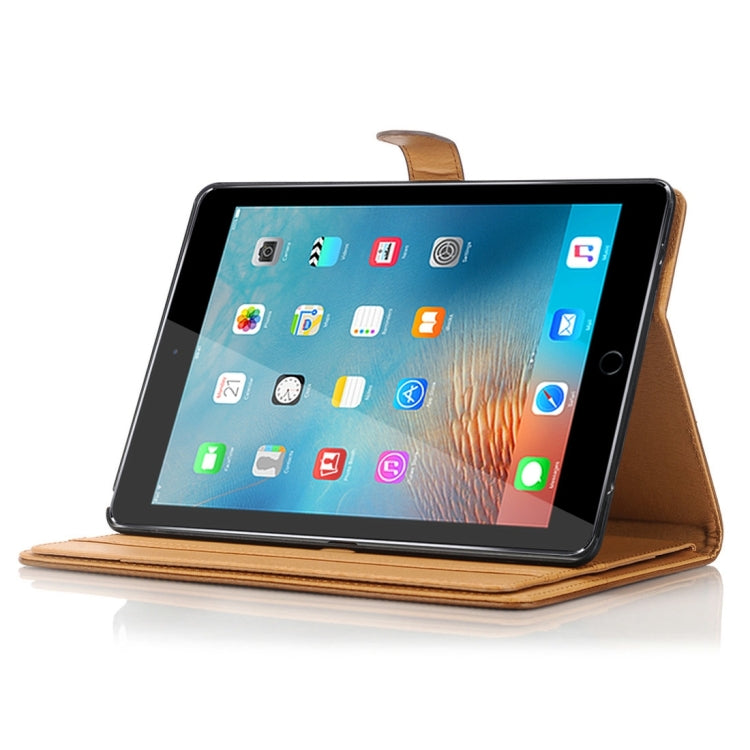 For iPad Pro 9.7 inch Crazy Horse Texture Horizontal Flip Solid Color Leather Case with 3 Pages of Card Slots & Holder & Wallet