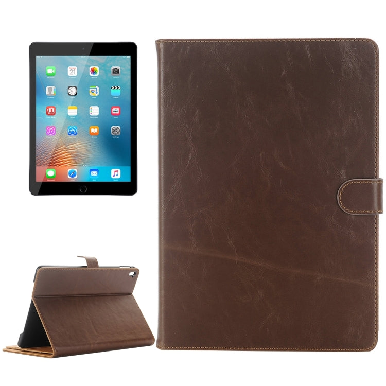 For iPad Pro 9.7 inch Crazy Horse Texture Horizontal Flip Solid Color Leather Case with 3 Pages of Card Slots & Holder & Wallet