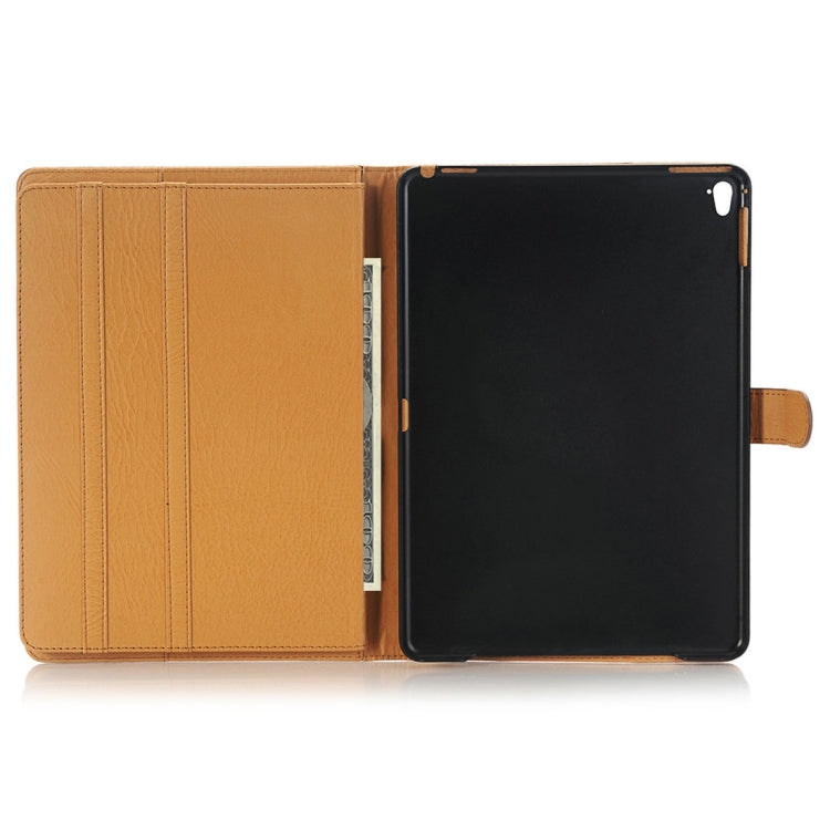 For iPad Pro 9.7 inch Crazy Horse Texture Horizontal Flip Solid Color Leather Case with 3 Pages of Card Slots & Holder & Wallet