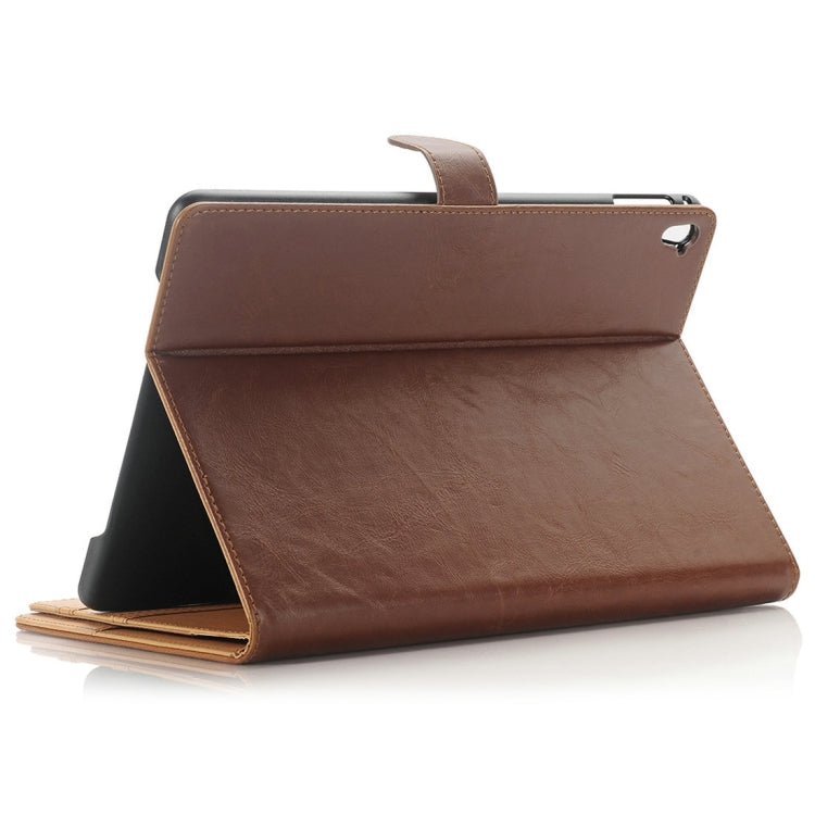 For iPad Pro 9.7 inch Crazy Horse Texture Horizontal Flip Solid Color Leather Case with 3 Pages of Card Slots & Holder & Wallet
