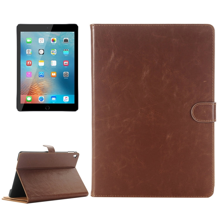 For iPad Pro 9.7 inch Crazy Horse Texture Horizontal Flip Solid Color Leather Case with 3 Pages of Card Slots & Holder & Wallet