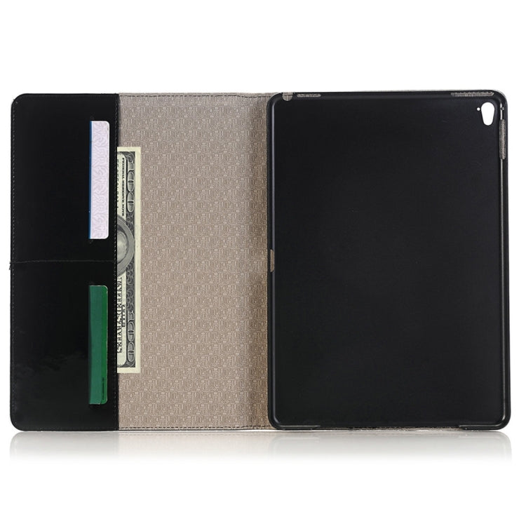 For iPad Pro 9.7 inch Grid Texture Horizontal Flip Solid Color Leather Case with Card Slots & Holder & Wallet