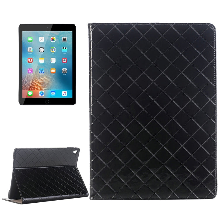 For iPad Pro 9.7 inch Grid Texture Horizontal Flip Solid Color Leather Case with Card Slots & Holder & Wallet