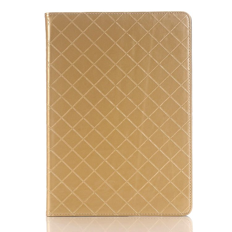 For iPad Pro 9.7 inch Grid Texture Horizontal Flip Solid Color Leather Case with Card Slots & Holder & Wallet