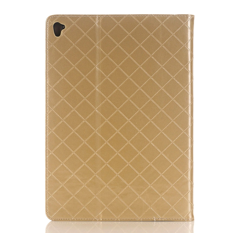 For iPad Pro 9.7 inch Grid Texture Horizontal Flip Solid Color Leather Case with Card Slots & Holder & Wallet