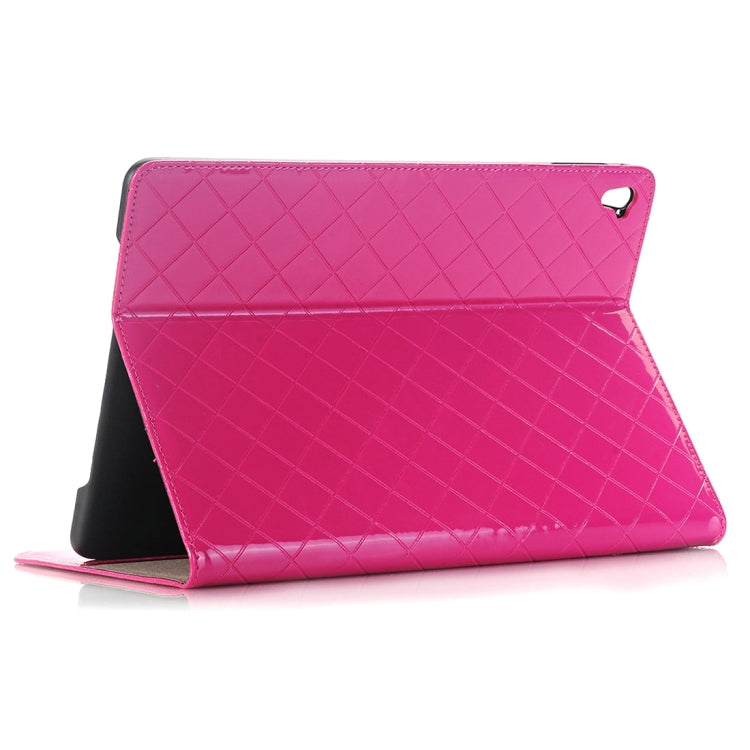 For iPad Pro 9.7 inch Grid Texture Horizontal Flip Solid Color Leather Case with Card Slots & Holder & Wallet