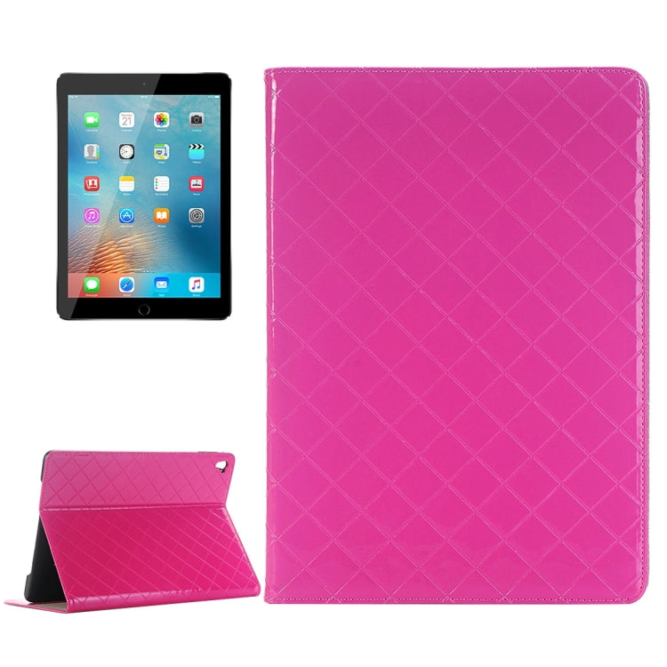 For iPad Pro 9.7 inch Grid Texture Horizontal Flip Solid Color Leather Case with Card Slots & Holder & Wallet