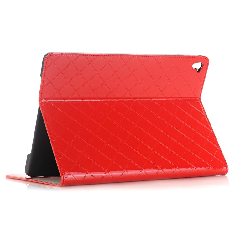 For iPad Pro 9.7 inch Grid Texture Horizontal Flip Solid Color Leather Case with Card Slots & Holder & Wallet