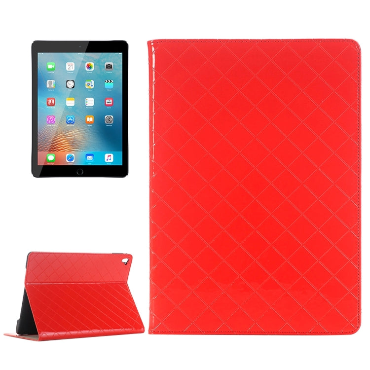 For iPad Pro 9.7 inch Grid Texture Horizontal Flip Solid Color Leather Case with Card Slots & Holder & Wallet